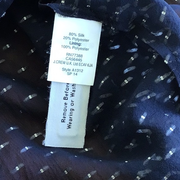 Beautiful J. Crew Navy and White Silk Blouse - Picture 3 of 5